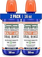 TheraBreath Healthy Gums Mouthwash Clean Mint, Antigingivitis, Dentist Formulated, 16 Fl Oz (2-Pack)