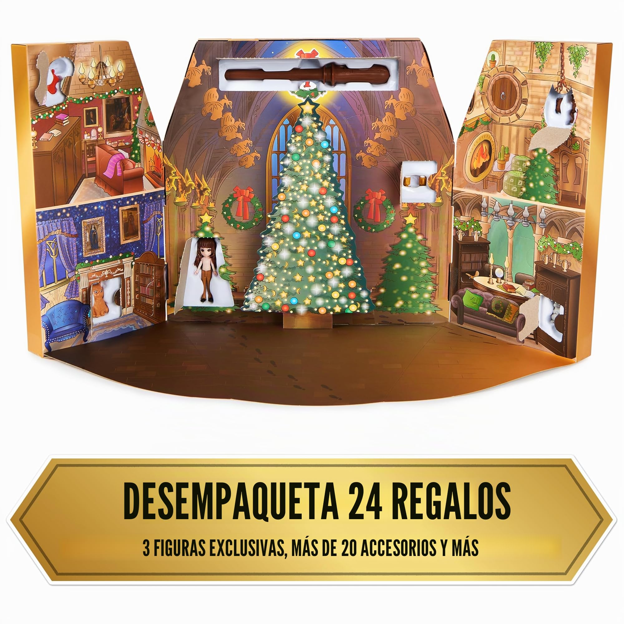 Wizarding World, Harry Potter, Calendario de Adviento de Magical Minis con 24 regalos, Calendario de cuenta atrás para Navidad con juguetes sorpresa, Juguetes para niños y niñas a partir de 6 años