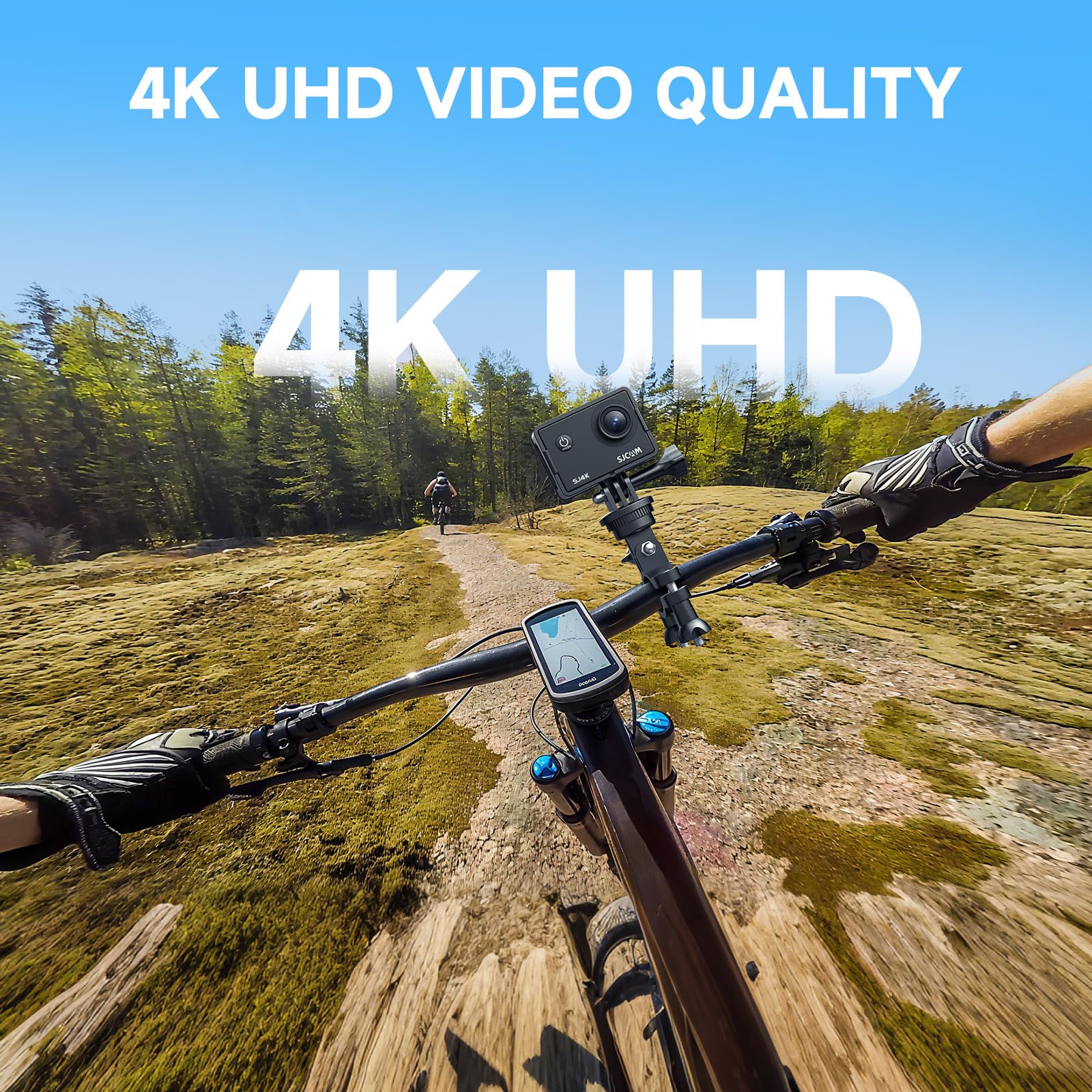 SJCAM SJ4K Cámara Deportiva 4K,40MP Camara de Acción 32G Tarjeta,170°Gran Angular,Estabilización EIS,Cámara Subacuática 30M con 2 Baterías y Accesorios Kit