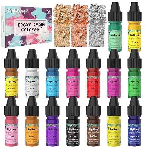 Epoxy Resin Pigment - 16 Colors Translucent Resin Colorant, Highly Concentrated Resin Dye for DIY Jewelry Making, AB Resin Coloring - 10ml - Multicolor