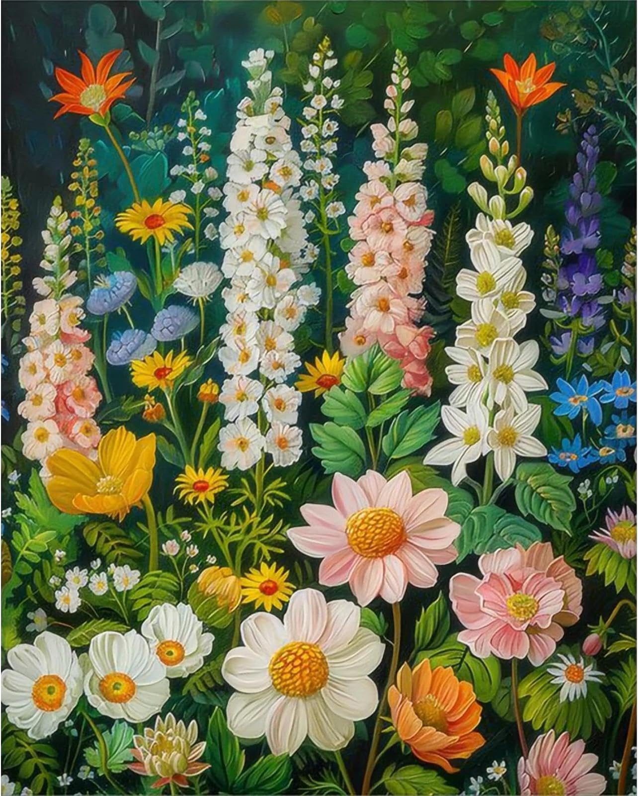 Paint by Numbers for Adult Kits, Flower DIY Oil Painting by Number Kits for Adults Beginners on Canvas for Home Wall Decor Christmas Birthday Gifts 40X50cm/16x20in (No Frame)