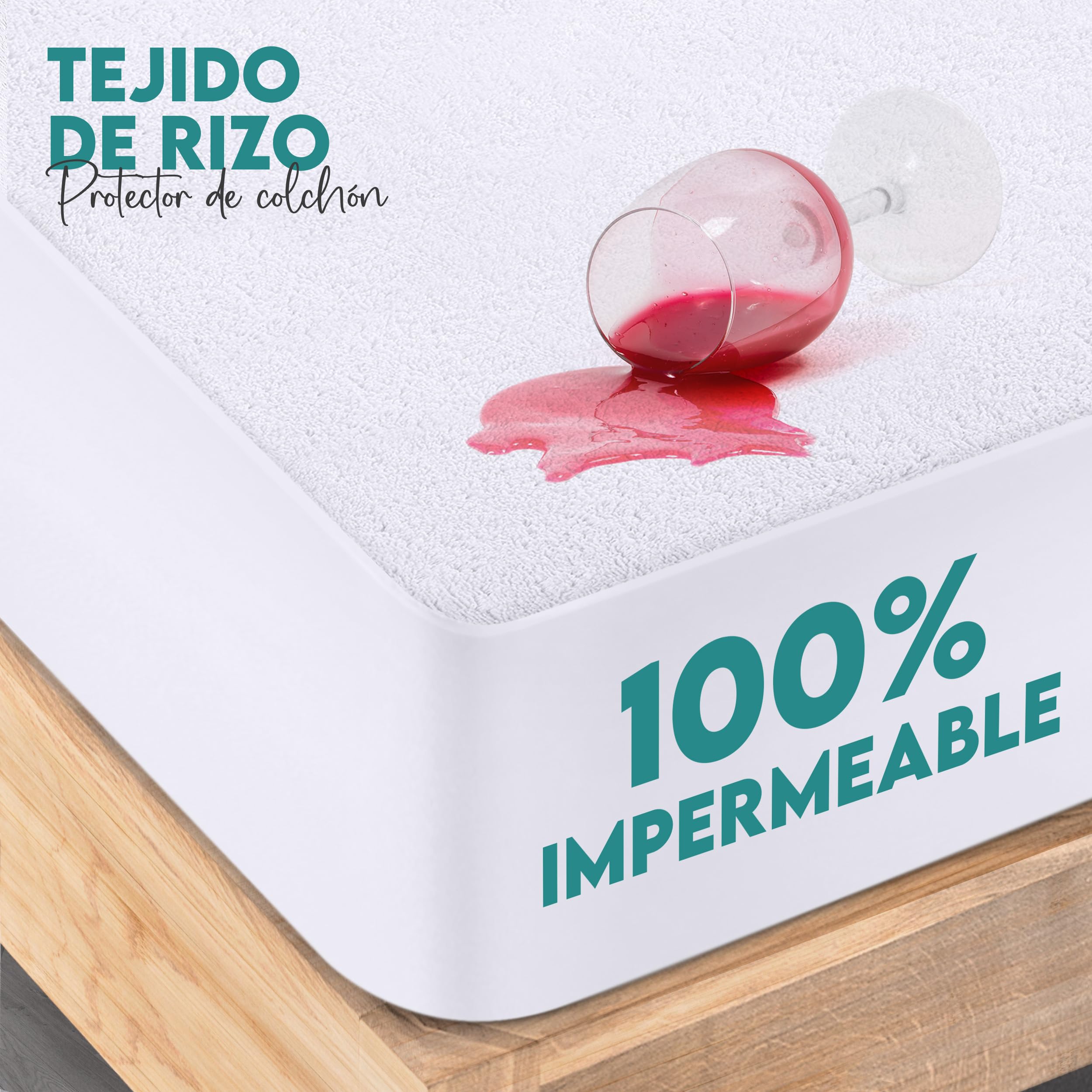 Utopia Bedding Protector Colchón 135 x 190 x 40 cm Impermeable, Certificación Oeko-Tex Funda Colchón, Cubre Colchón Transpirable, Elástico En Todo El Contorno - 4