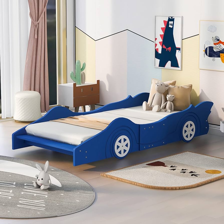 Amazon.com: Race Car Bed Twin Size Platform Bed Frame, Car