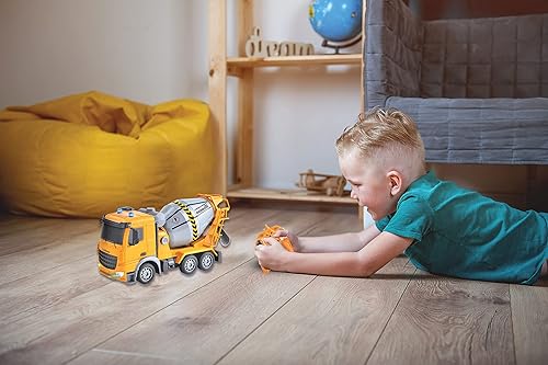 Miniatura 4 de LEXiBOOK, Crosslander pro Mezclador de hormigón RC, mezclador de camión con control remoto, efectos de luz, tanque giratorio de 360, recargable,