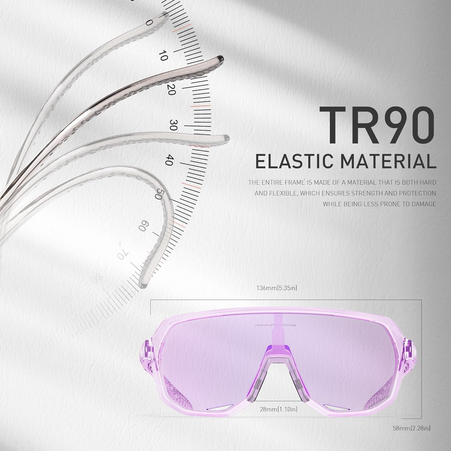 KAPVOE Photochromic Cycling Glasses for Men Women Mountain Bike Sunglasses Sports Goggles UV Protection K63 - Image 5