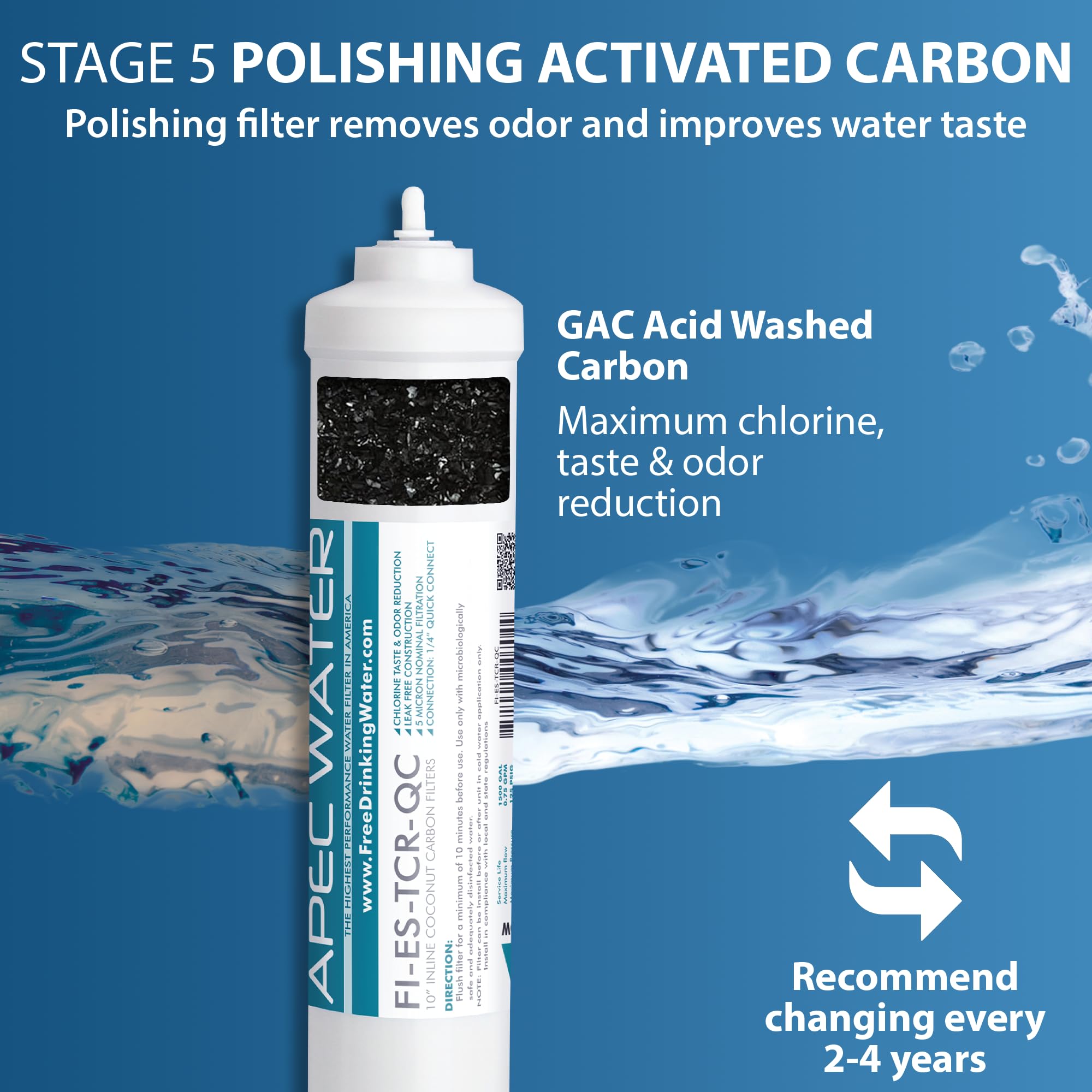 Apec Filter-max-es50 50 galonów o dużej pojemności Kompletny zestaw filtrów do paliwa Seria filtrów do odwróconej osmozy