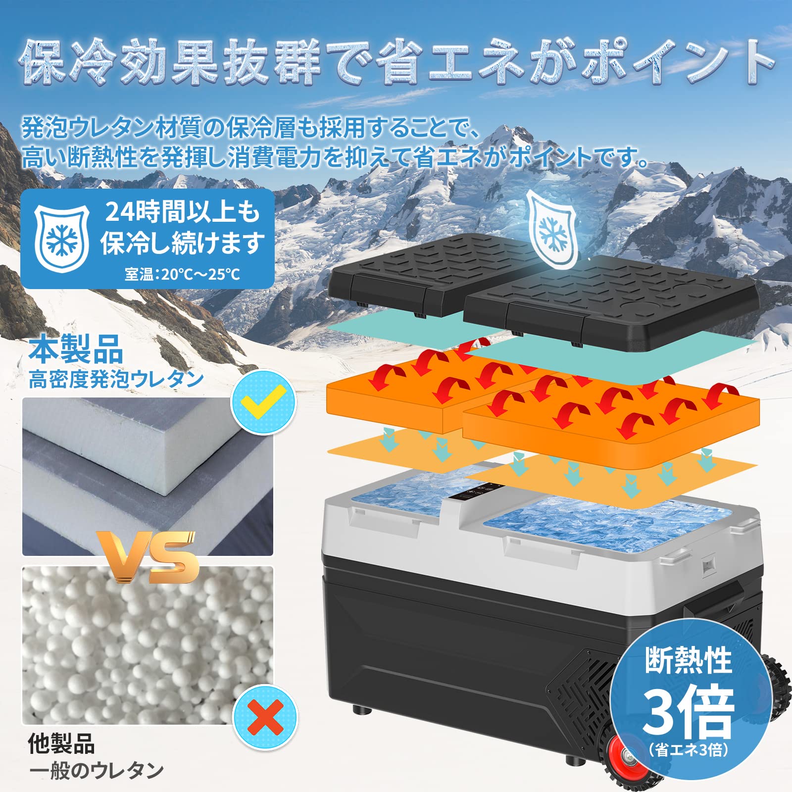 車載冷蔵庫　20L 2室独立温度制御　コンプレッサー式　静音　キャスター付き 楽天市場】【2025最新】 Alpicool 車載冷蔵庫 2室 ポータブル