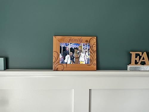 Miniatura 4 de Marco de fotos familiar de madera natural engaved (4 x 6 horizontal)