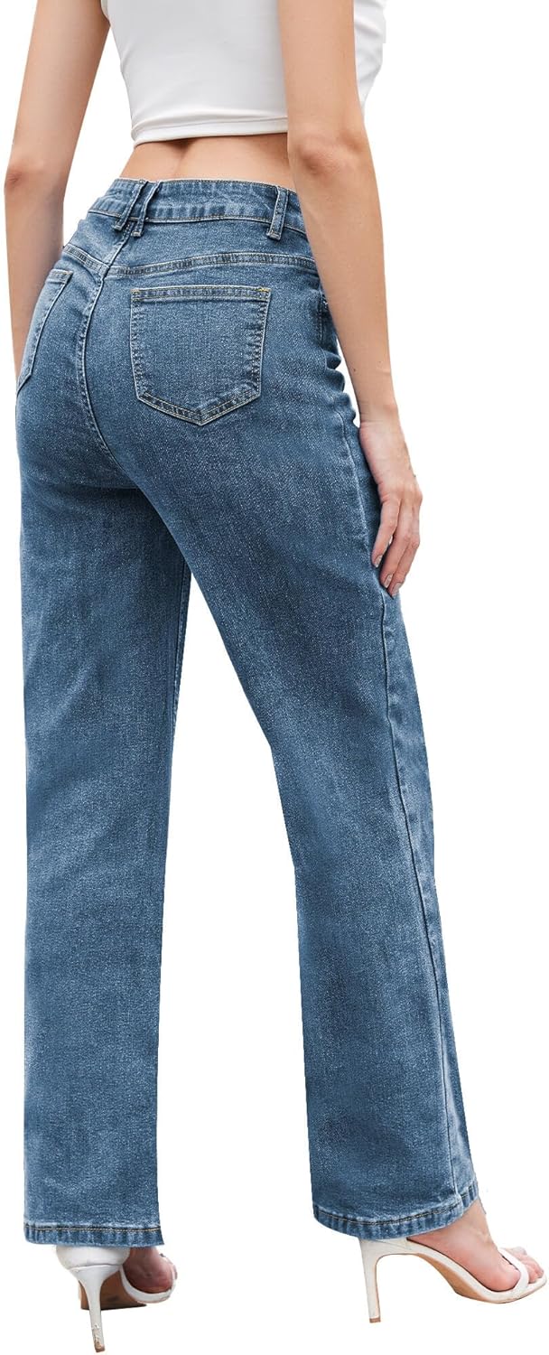 Jeans for Women Trendy High Waisted Straight Jeans Loose Wide Leg Stretchy Denim Pants with Pockets 2025 Fashion - Image 2