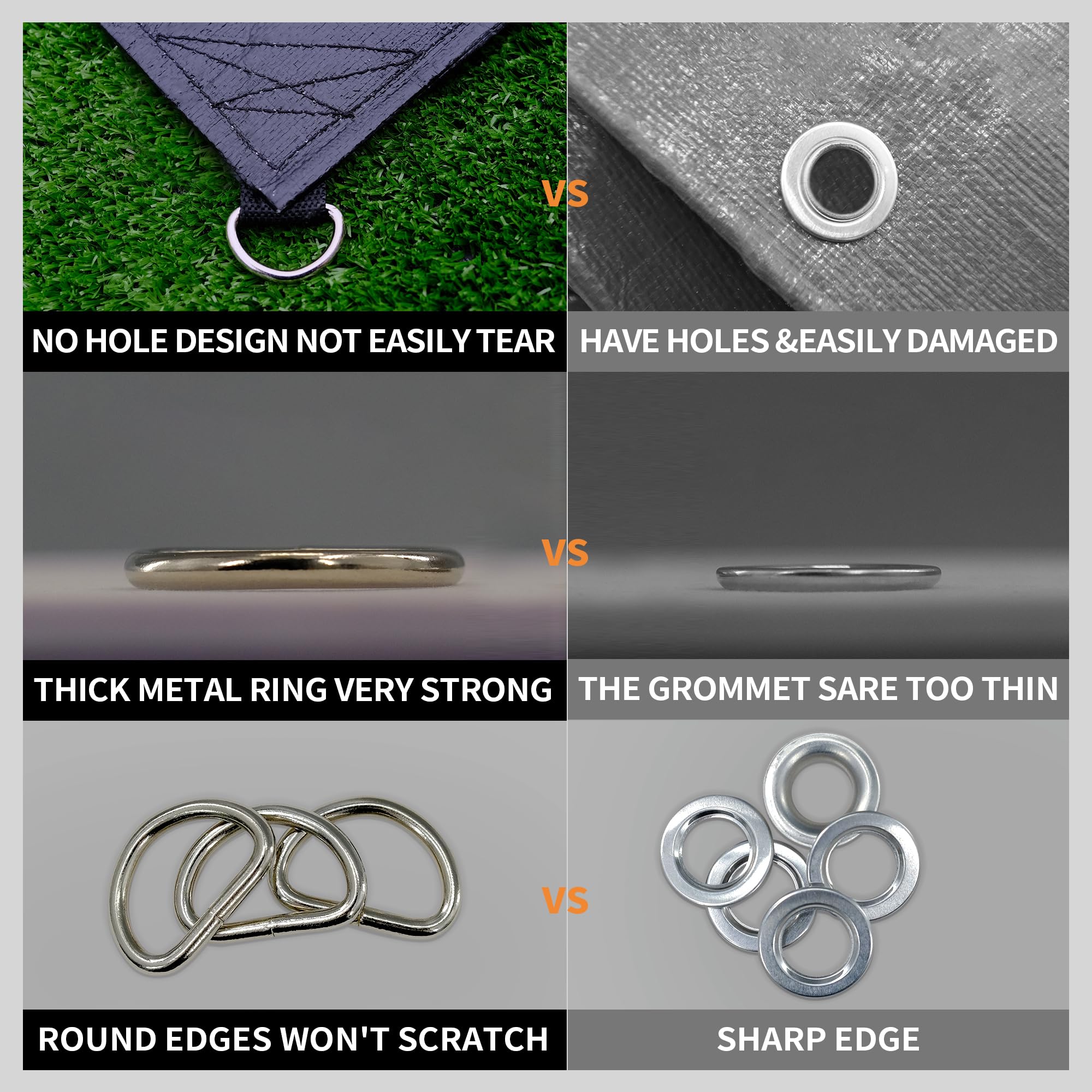 TARPAL Tarp 10x12 Feet Tarps Heavy Duty Waterproof 14mil D-Ring Tarp