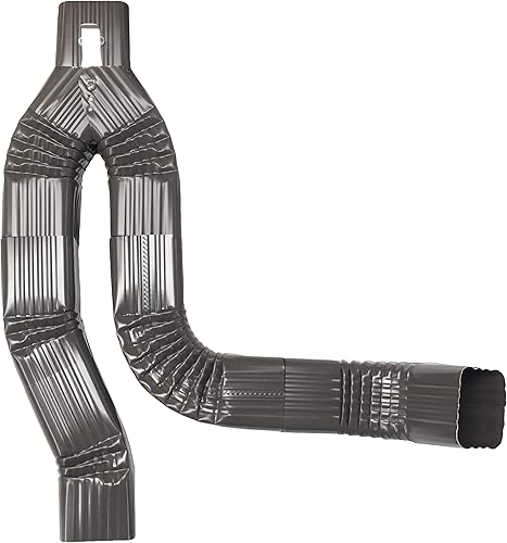 Desviador de boquilla de descenso de aluminio 2x3 para barriles de lluvia fabricado en los Estados Unidos incluye tornillos e instrucciones marrón