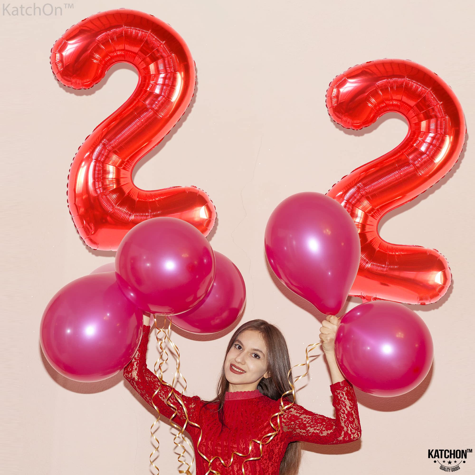 Amazon.com: KatchOn, Red 22 Balloon Number - 40 Inch | 22