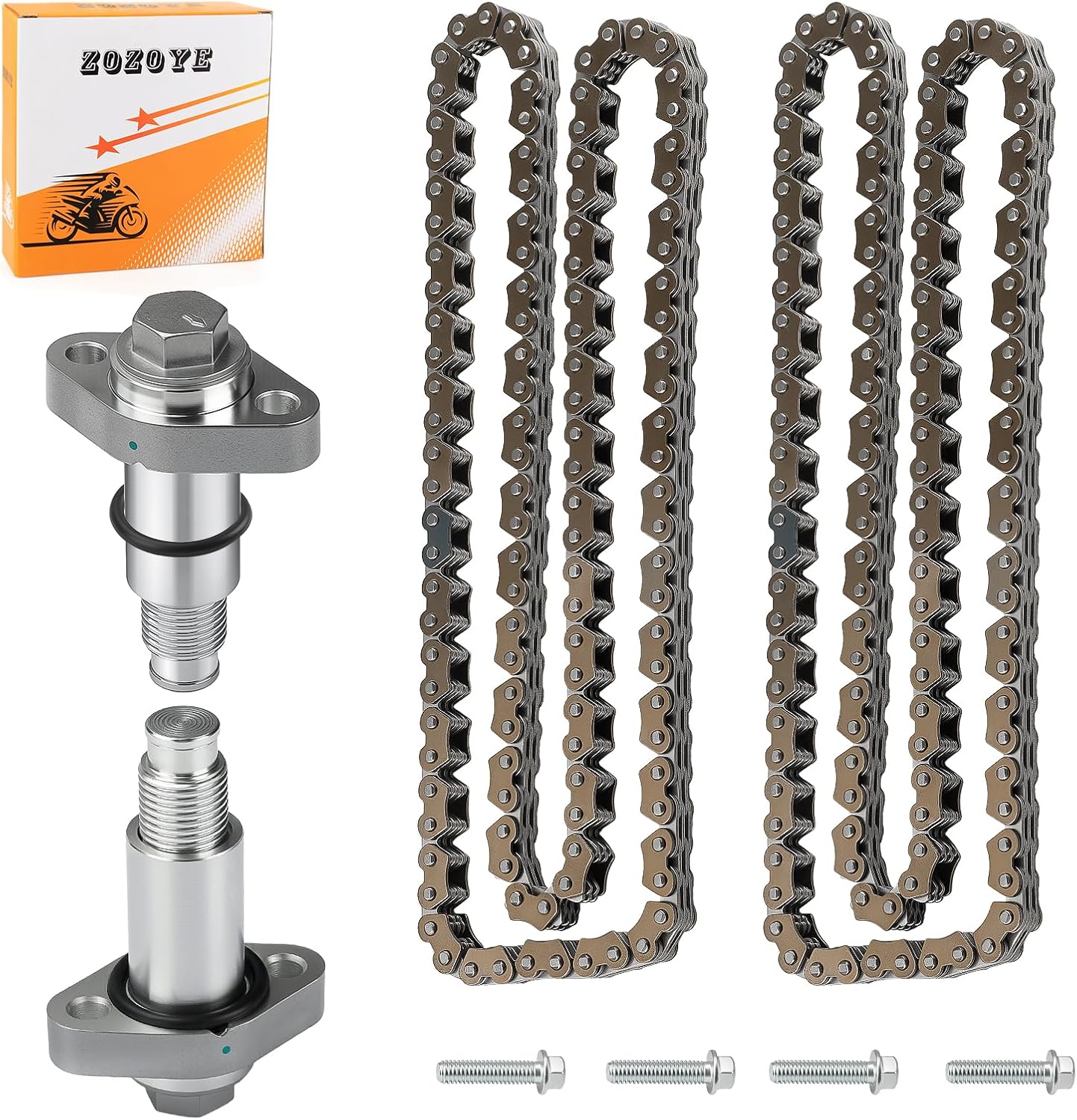 Front Rear Aluminum Timing Tensioner + Cam Chain for Can-Am Outlander Renegade Commander Maverick 330 400 450 500 570 650 800 850 1000 HD5/8/9/10 for Ski-Doo Expedition Skandic Legend Trail V-800 4202