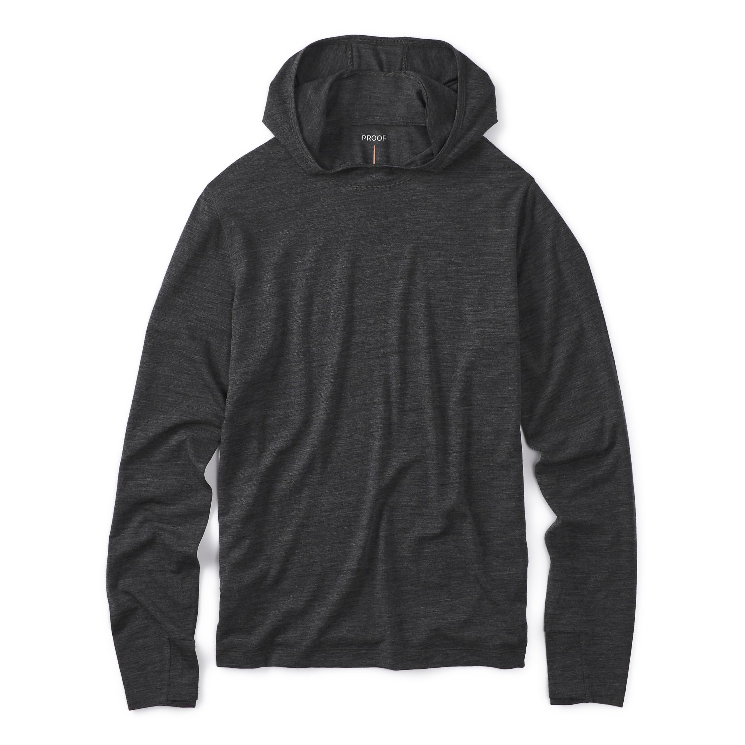 Huckberry Men's Charcoal Heather Proof 72-Hour Merino Wool Upf Hoodie, XX-L