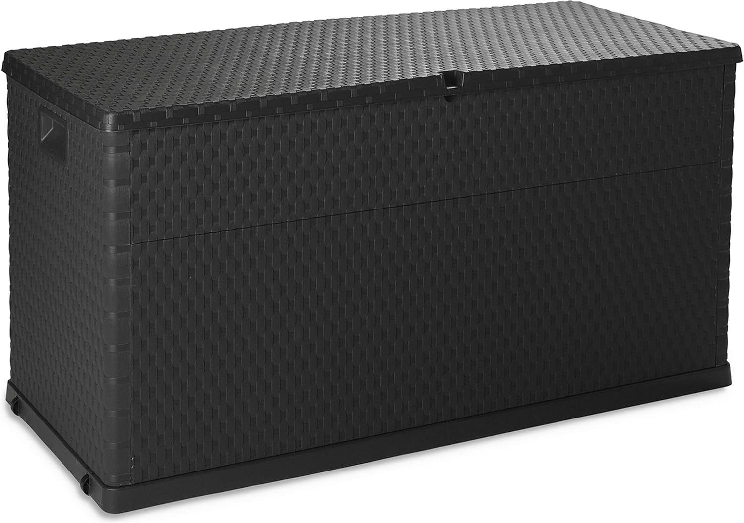 Forest Rattan Effect Garden Storage Box, 56 x 120 x 63 cm, Anthracite