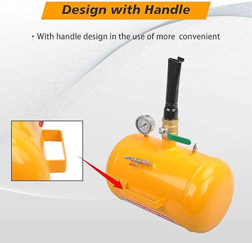 Miniatura 7 de Asiento de cuentas de neumático, neumático de aire de 5 galones, 145 PSI Blaster herramienta para automóvil, camión, cuatrimoto, tanque, amarillo