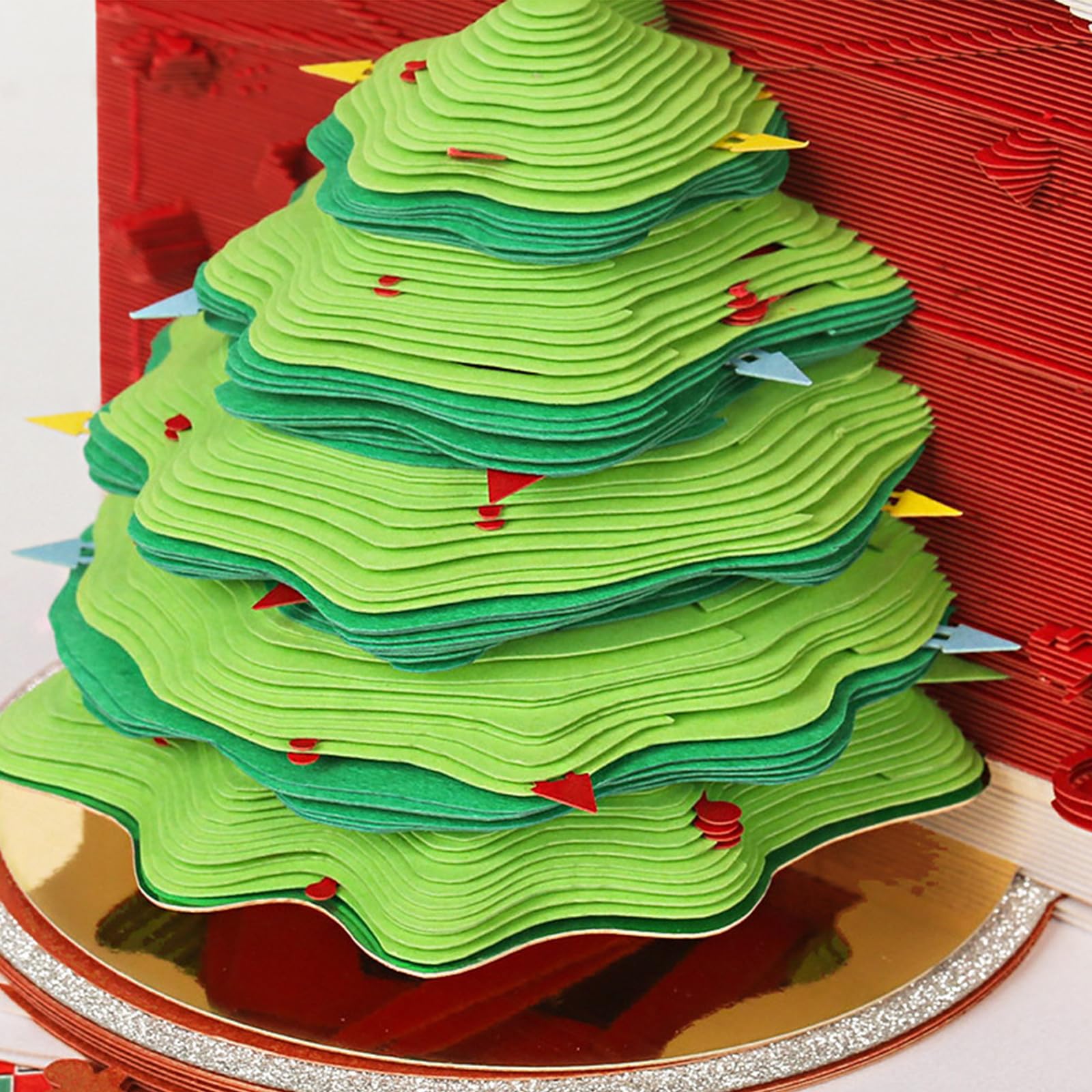Weihnachtsthema Schnitzerei Kunst Notizblöcke Tisch Ornament 3D Papier Skulptur Notizblock mit Stifthalter für Weihnachtsdekoration Dekorativer Kalender