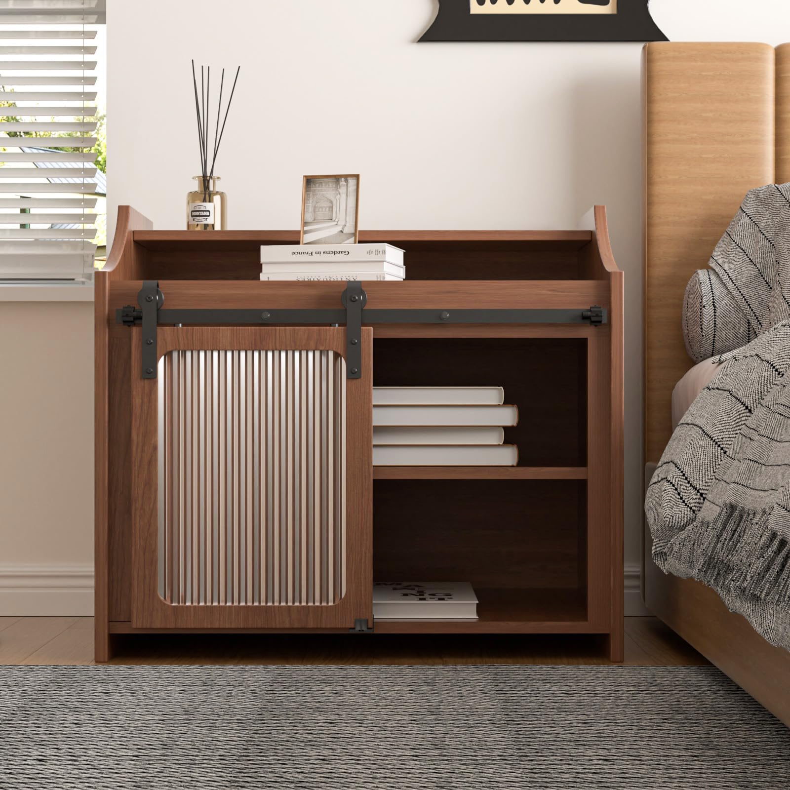 4FT/122cm Mini Binario Porta Scorrevole per Porta TV ad anta Singola Armadio Guardaroba Piccolo (Senza anta Dell'armadio)