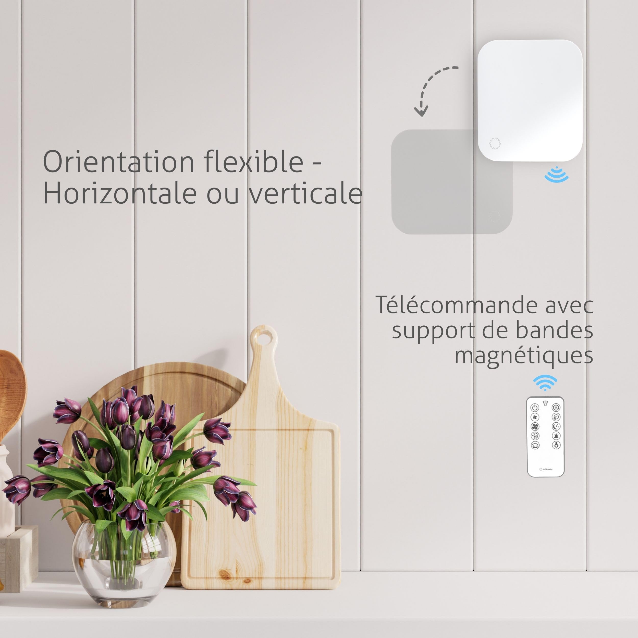Turbionaire Trend HRV 150 WMW Unite de VMC Décentralisée à flux alternatif, WiFi, Récupérateur de Chaleur, Capteur d'Humidité, Télécommande, 8 Vitesses, 158 mm, Blanc, Silencieuse, Garantie 3 ans