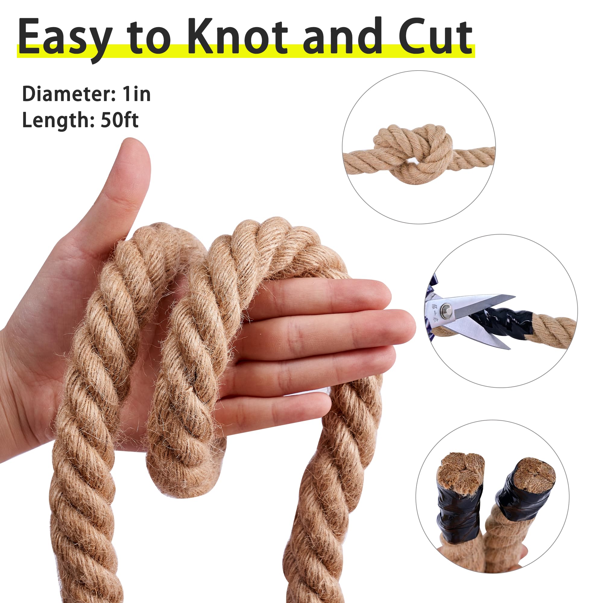 Juteseil 3,8 Cm X 30 M – Natürliches Hanfseil, Robust, Für Schaukeln, Tauziehen, Deko & Mehr