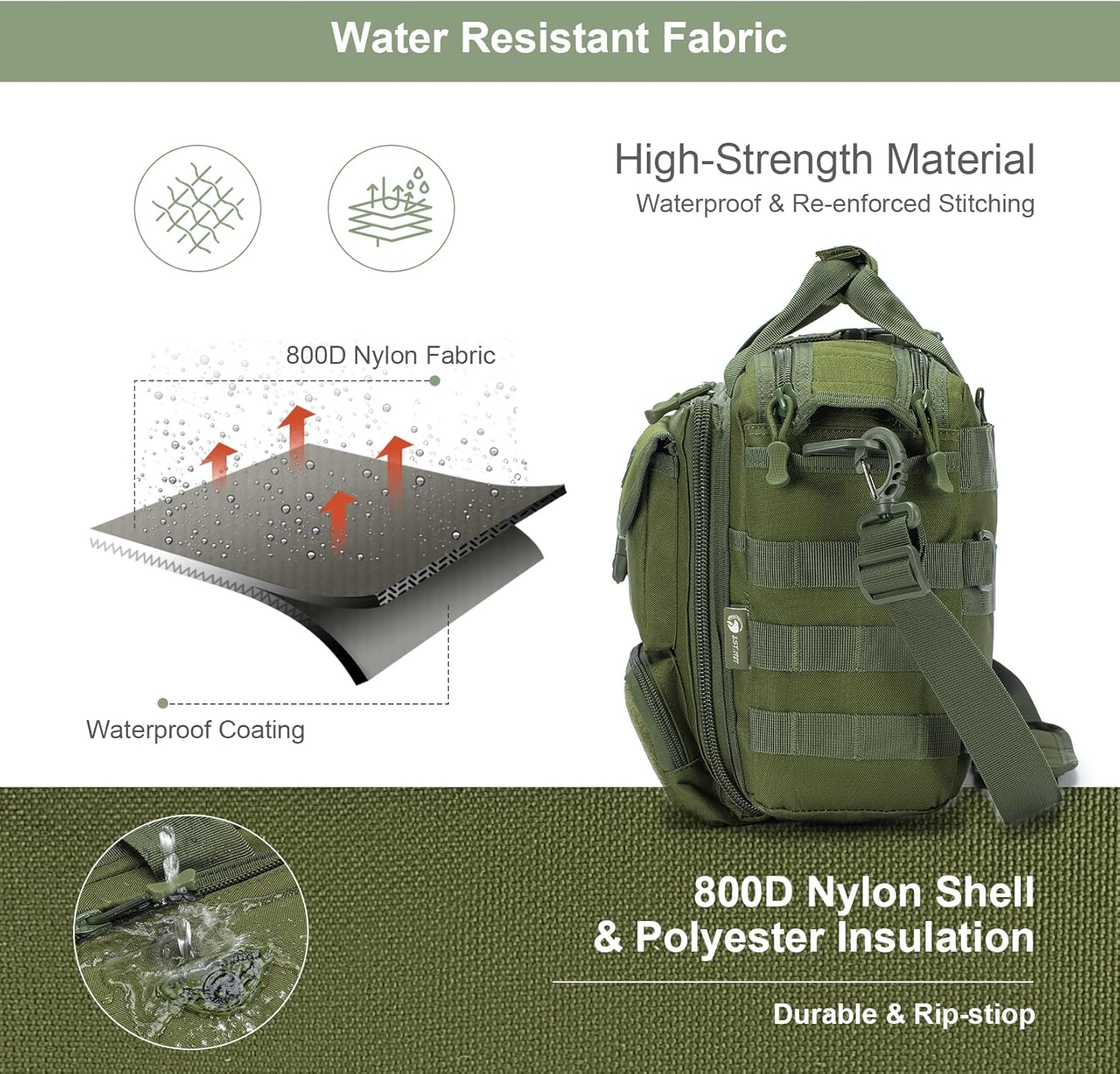 Stypos Tactical Messenger Bag,Tactical Briefcase for Man Military Laptop Bag 14 Inch/15.6 Inch /17.3 Inch Messenger Work Bag - Image 6