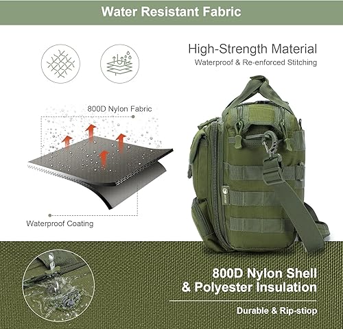 Miniatura 6 de Bolsa de mensajero táctica de Stypos para hombre, maletín militar para laptop de 14 pulgadas/15.6 pulgadas/17.3 pulgadas, bolsa de hombro para