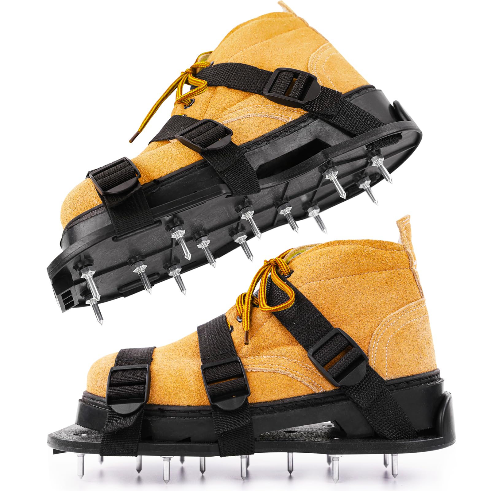 Epoxy Spike Shoes - 3/4" Stainless Steel Spikes for Epoxy Flooring & Self-Leveling Cement - Non-Slip Professional Spiked Shoes with Adjustable Straps