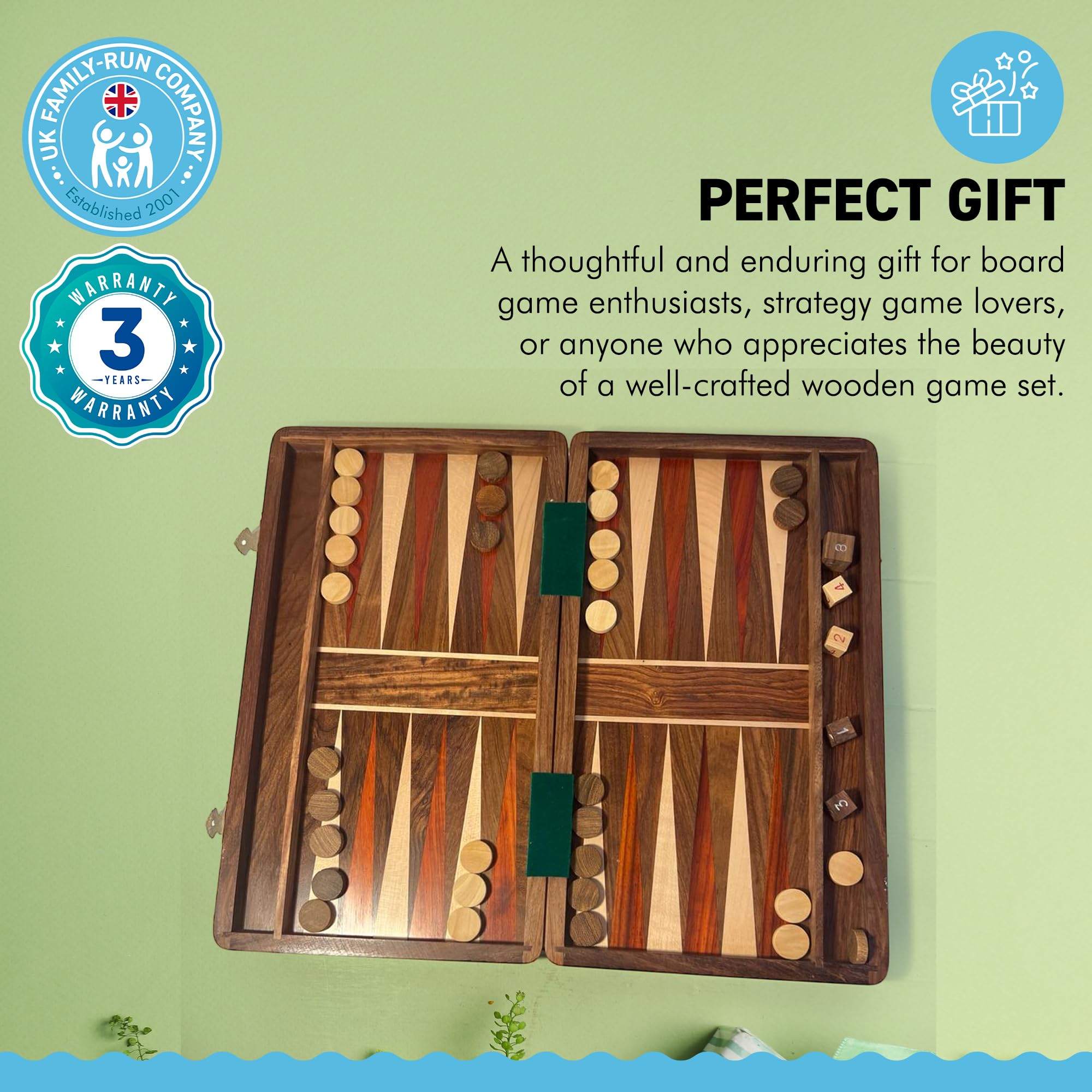 Large Wooden Inlaid Game 41cm x 36cm | Classic Strategy Board Game | Wooden  Game Pieces & Dice | Inlaid Game Board | Back Gammon | Backgamon |  Decorative Metal Clasps : Amazon.com.be: Toys