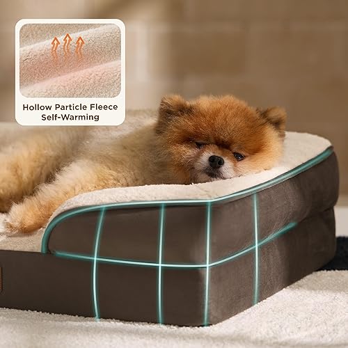Vista 98 de Bedsure - Cama ortopédica mediana para perros, sofá cama impermeable para perros medianos, espuma de soporte con funda extraíble y lavable, forro