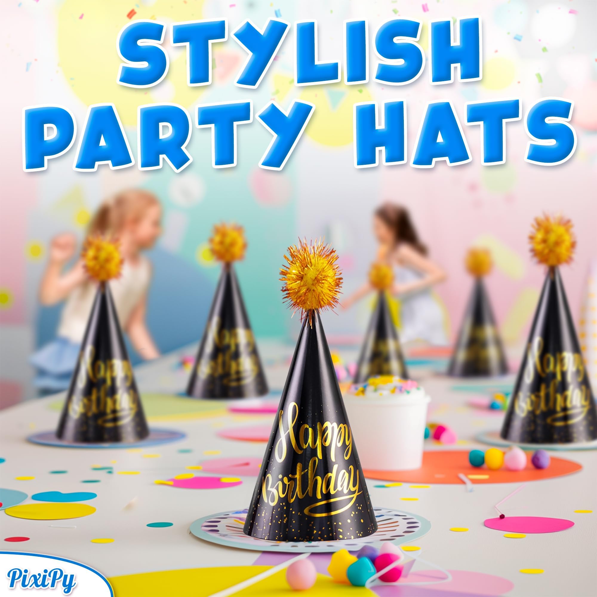 Birthday Party Hats for Kids - 10 Pieces - Celebration Headwear for Unforgettable Parties