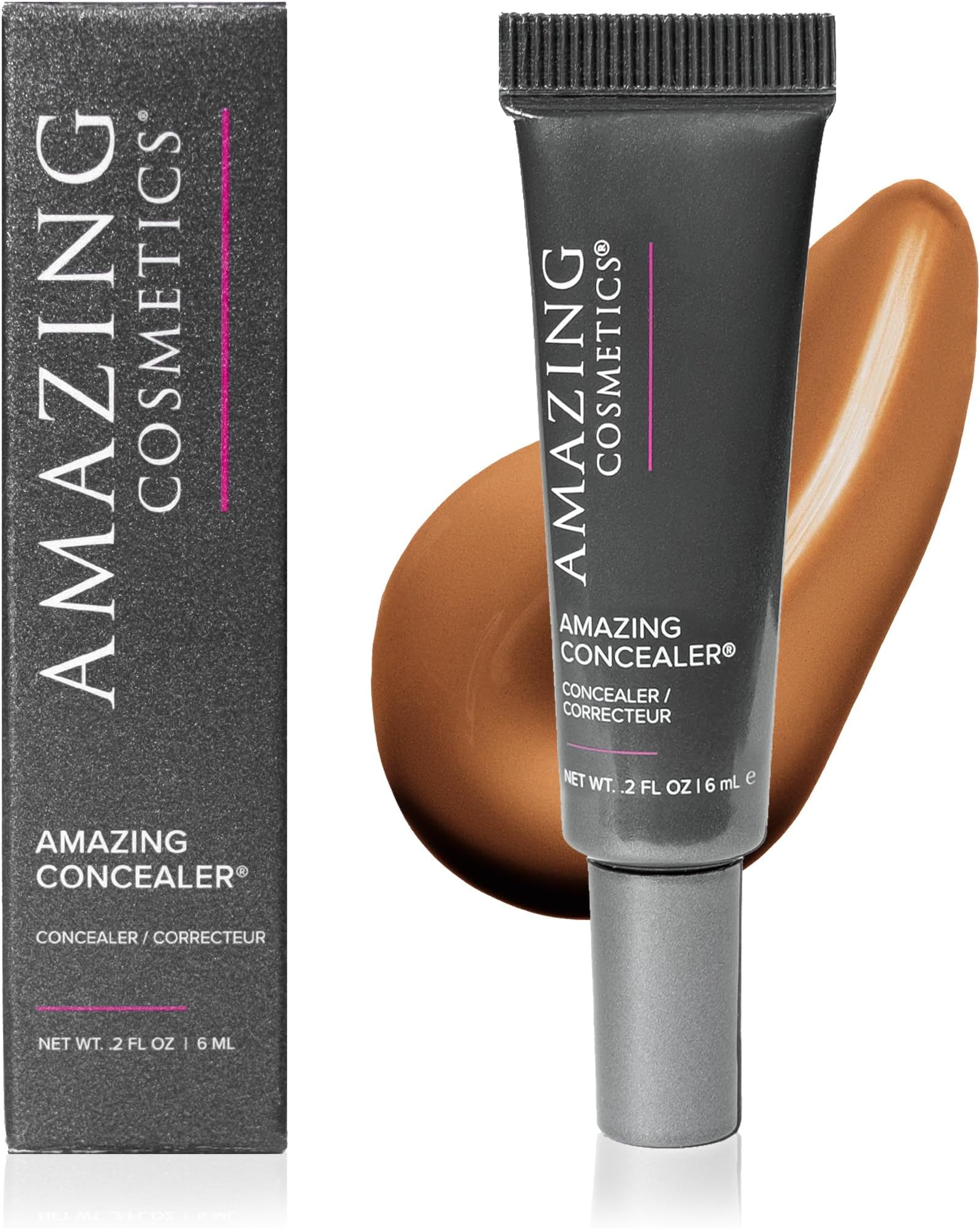 AmazingCosmetics Amazing Concealer, Full Coverage with Pin Dot Amounts, Long Wear Concealer Makeup for Undereye Dark Circles, Blemishes and Spots, Color Correcting, Skin- Like Finish