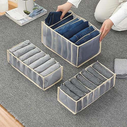Miniatura 4 de Caja de almacenamiento de ropa interior de 7 compartimentos, organizador plegable para sujetadores, calcetines y accesorios, diseño que ahorra