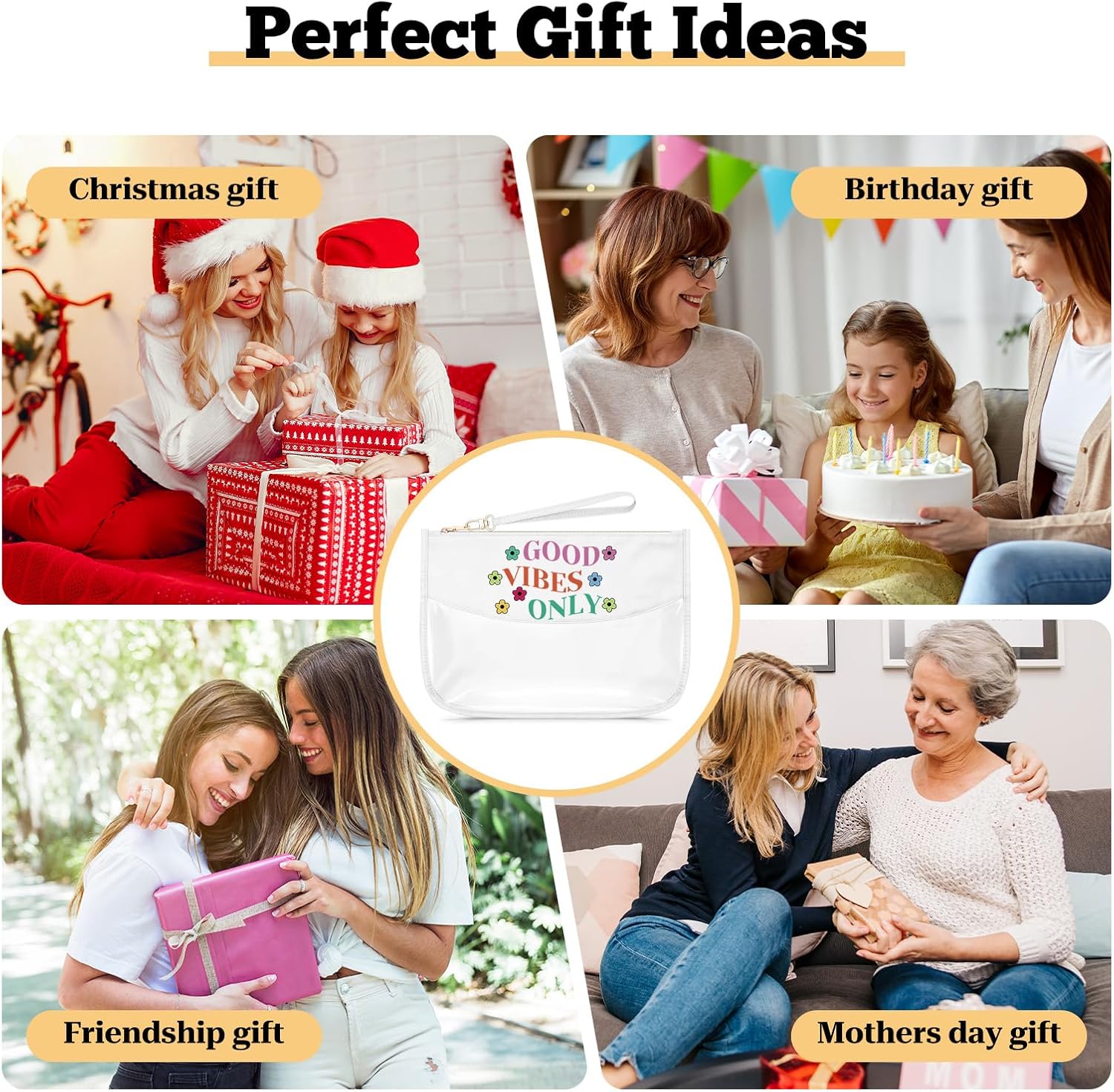 Inspiration Quotes Gifts Clear Makeup Bag Motivation Gifts for Her Daughter Sister Mother Aunt Cosmetic Bag Mothers Day Christmas Birthday Graduation Present for Women Zipper Travel Pouch - Image 7