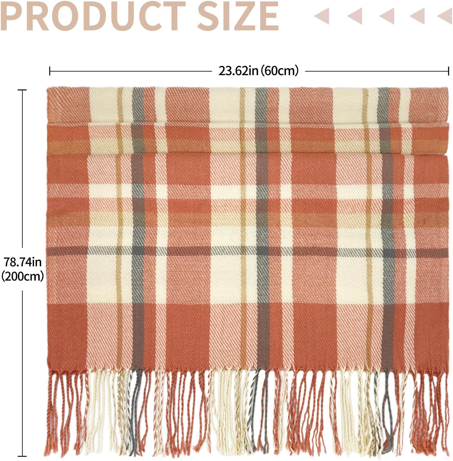 Winter Scarf for Women Warm Soft Plaid Scarves Fall Cashmere Feel Large Long Blanket Scarf Shawls and Wraps - Image 2