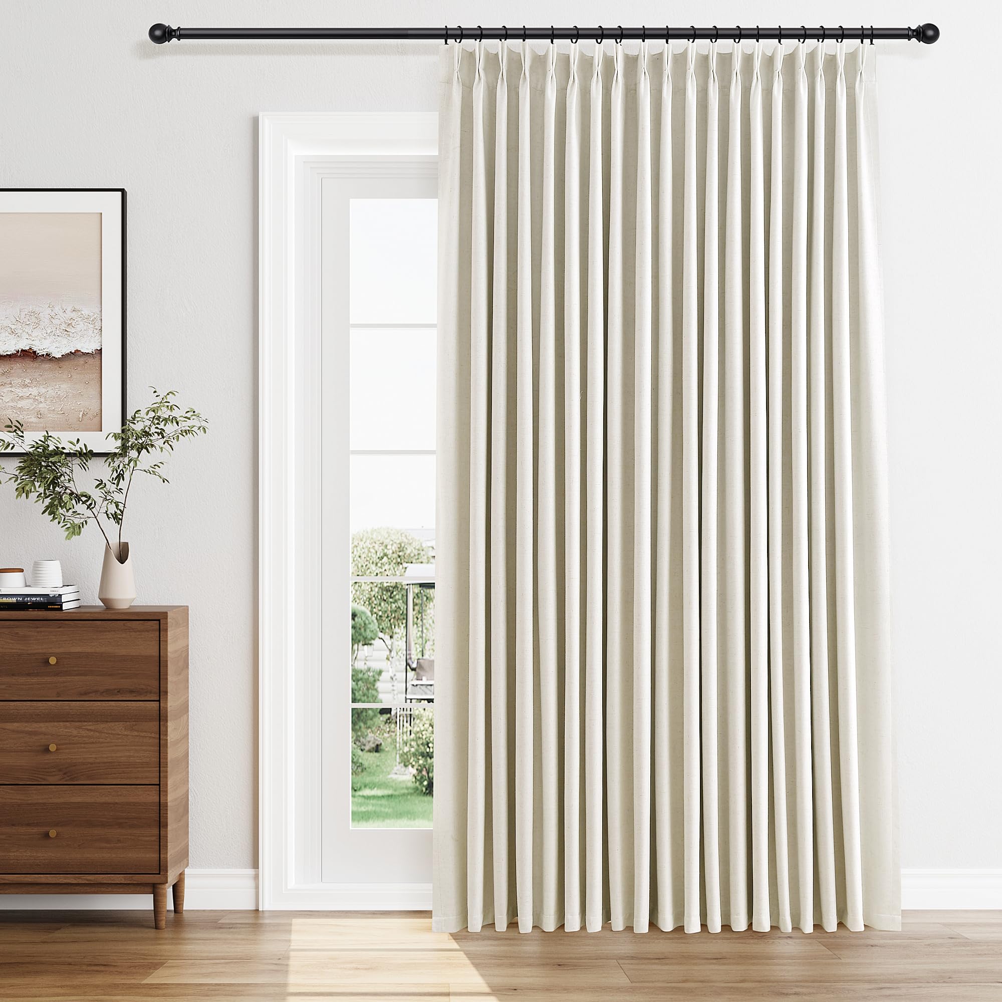 Photo 1 of Joywell 100"W Blackout Pinch Pleat Curtains 90"L Cream