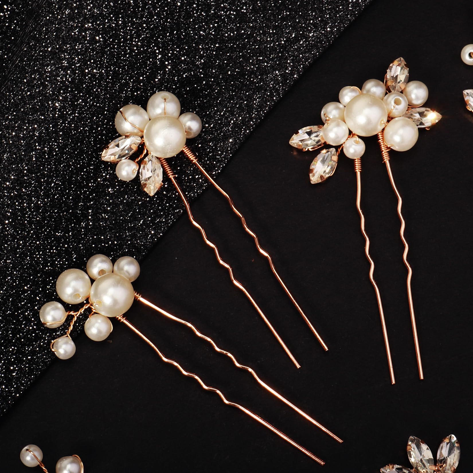 13 horquillas para el pelo de novia con cristales de perlas y diamantes de imitación, accesorio de graduación para mujer, peinados de boda