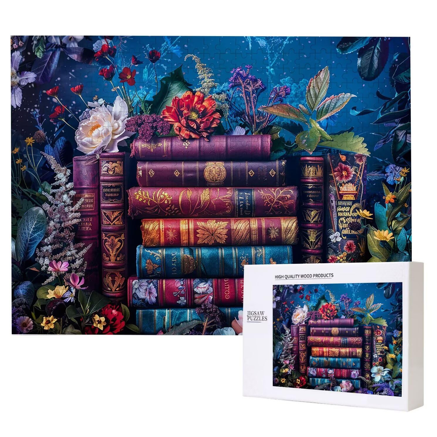 Jigsaw Puzzle, 1000 Pezzi Puzzle Classici, Libro Puzzle Rilassamento Intelligence, Mpossibile Difficile Puzzles impegnativo per adulti Puzzles per Gioco Familiare, Regalo per Amore Amico Fiore K0F-899