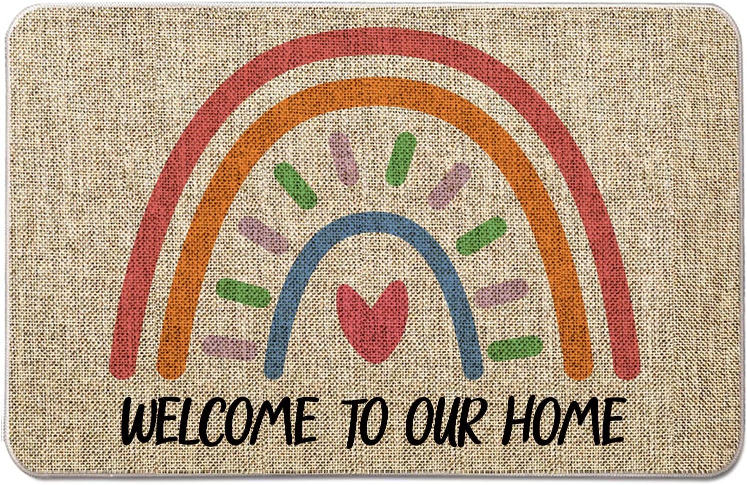 KXO Funny Door Mat Rainbow Boho Cute