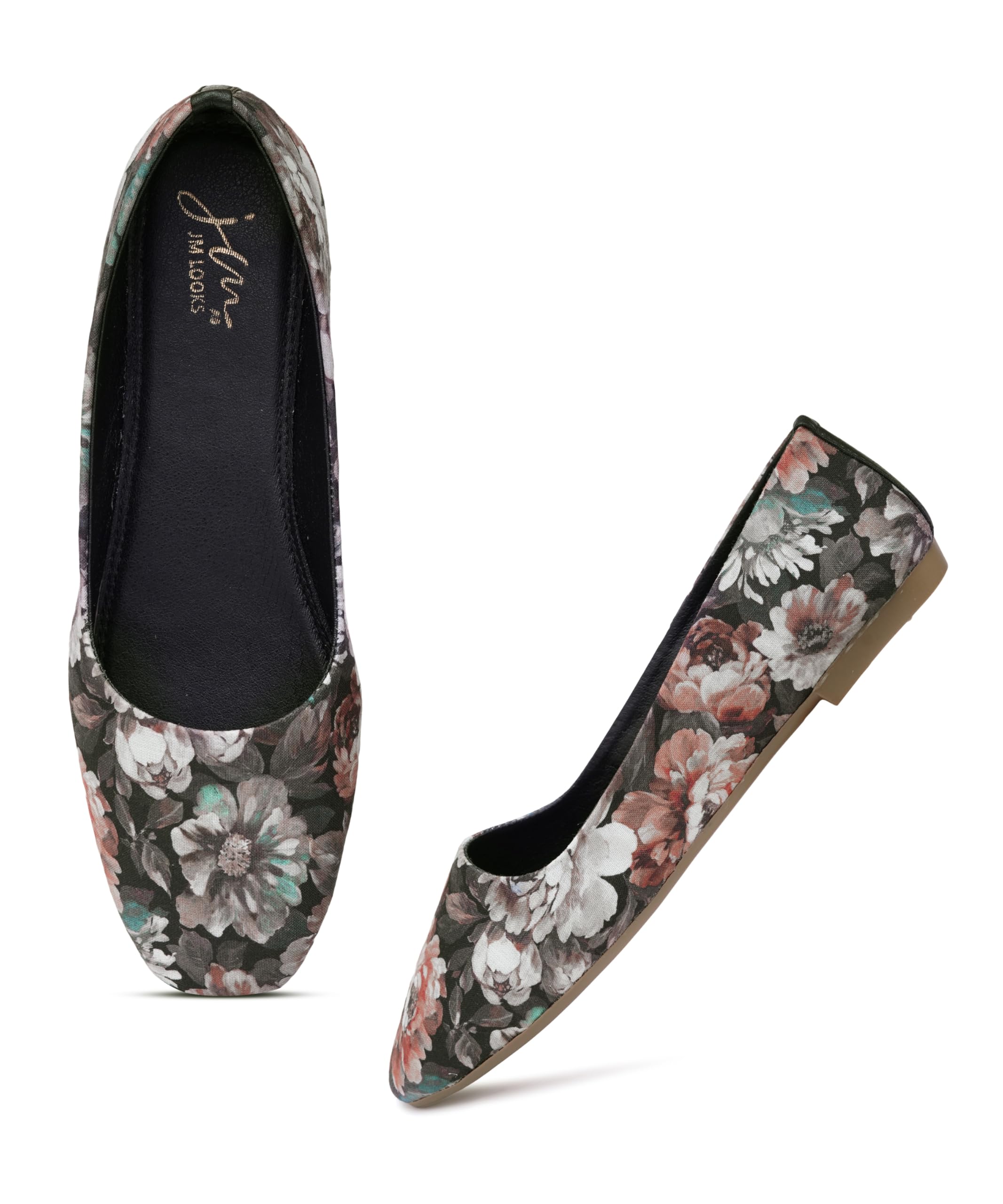 jm looks Elegant Women Floral Print Pointed Toe Ballerina Flats Comfort Walking Slip On Shoes-picture-16
