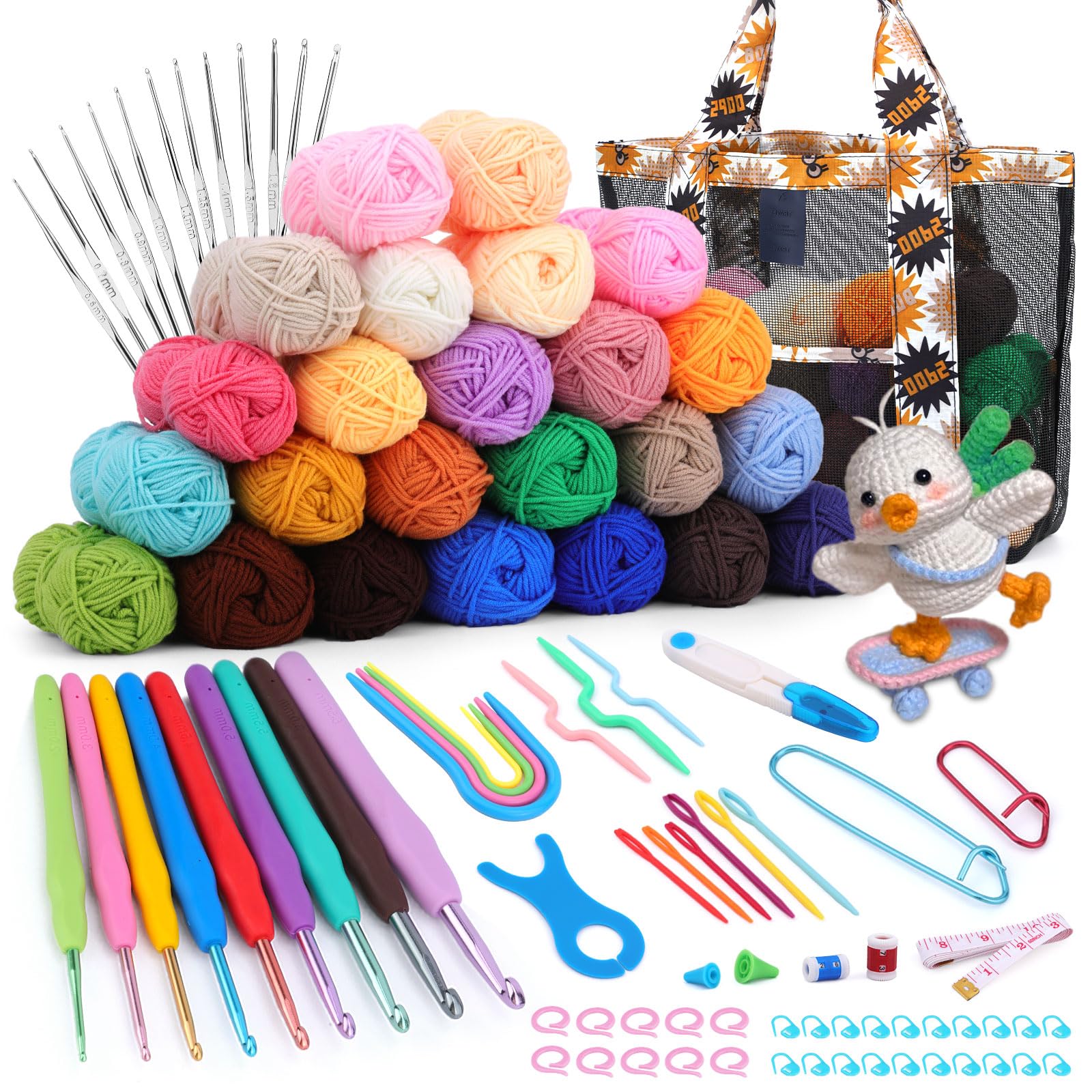 ZHAPEG Lot De 9 Crochets Colorés Avec Poignée