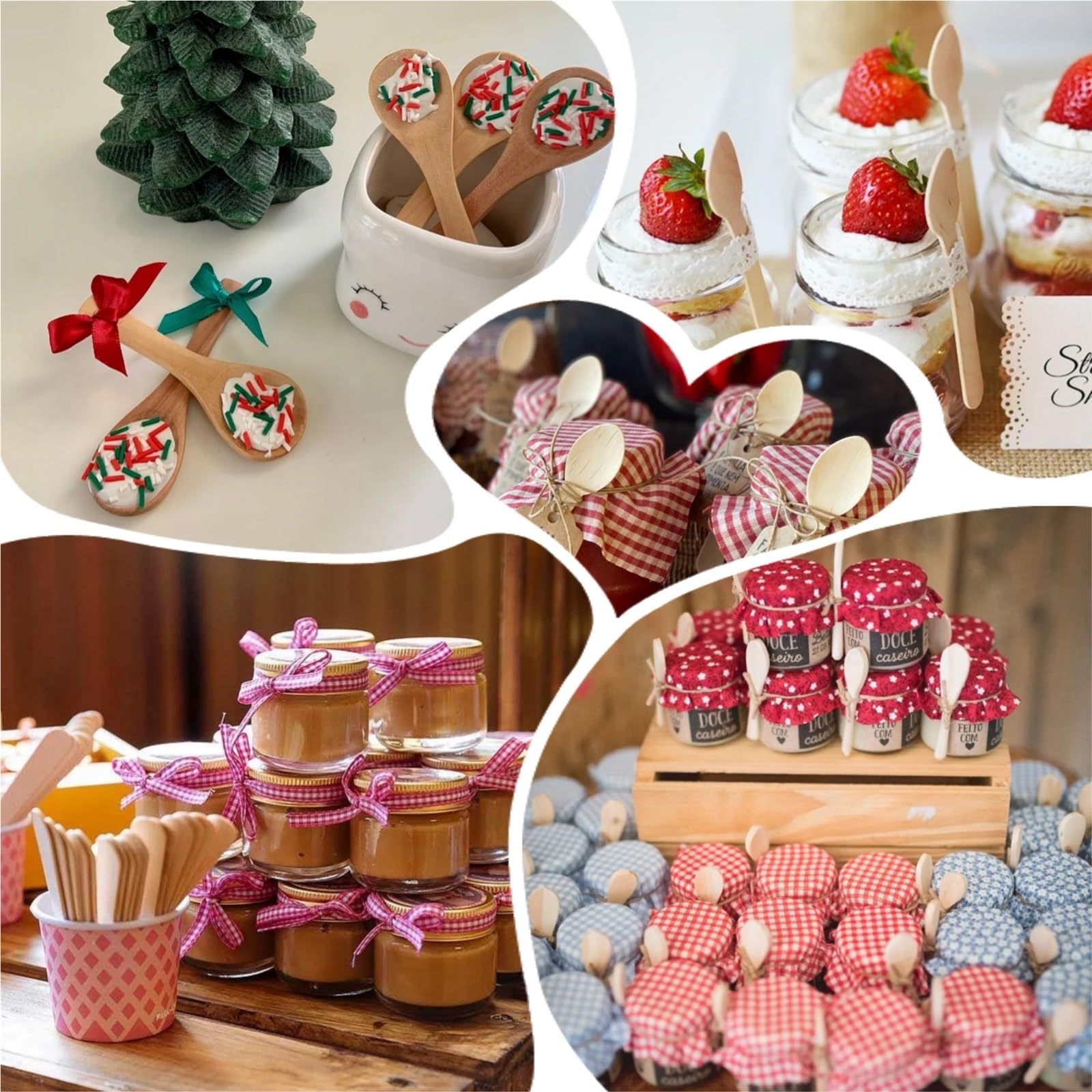 Mini-Holzlöffel, 8,9 cm, für Honiggläser, 30–200 Stück, kleine Teelöffel für Zucker, Gewürze, Salz