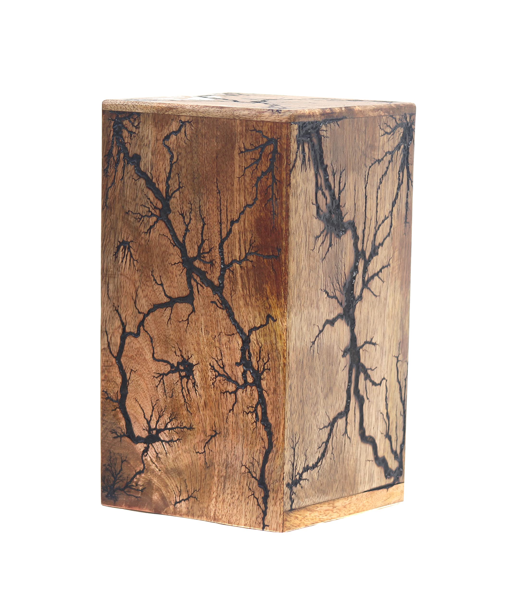 Handmade Wooden Cremation Urn For Ashes - Rosewood, Multiple Sizes, For Human Or Pet (Small: 5" X 4.25" X 4.25")