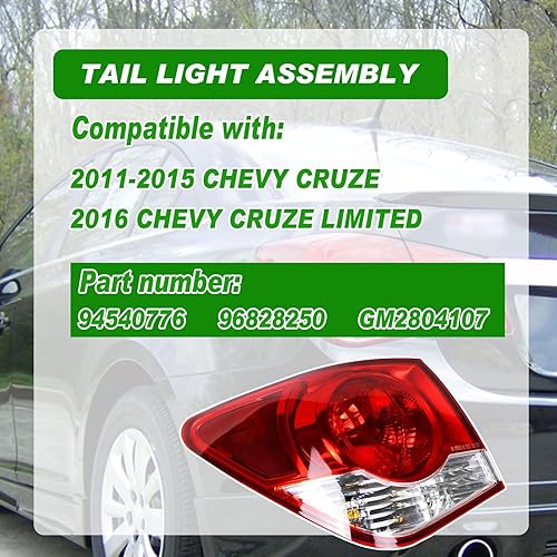 Miniatura 2 de Luz Trasera Compatible con Chevrolet Cruze 2011-2015 Cruze Limited 2016 Ensamble de Lámpara de Luz Trasera Izquierda del Lado del Conductor Luz de