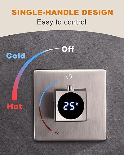 Miniatura 5 de BLTFAUCER Kit de ajuste de válvula de mango de ducha de níquel cepillado de una sola función para sistemas de ducha y grifos de ducha, válvula de