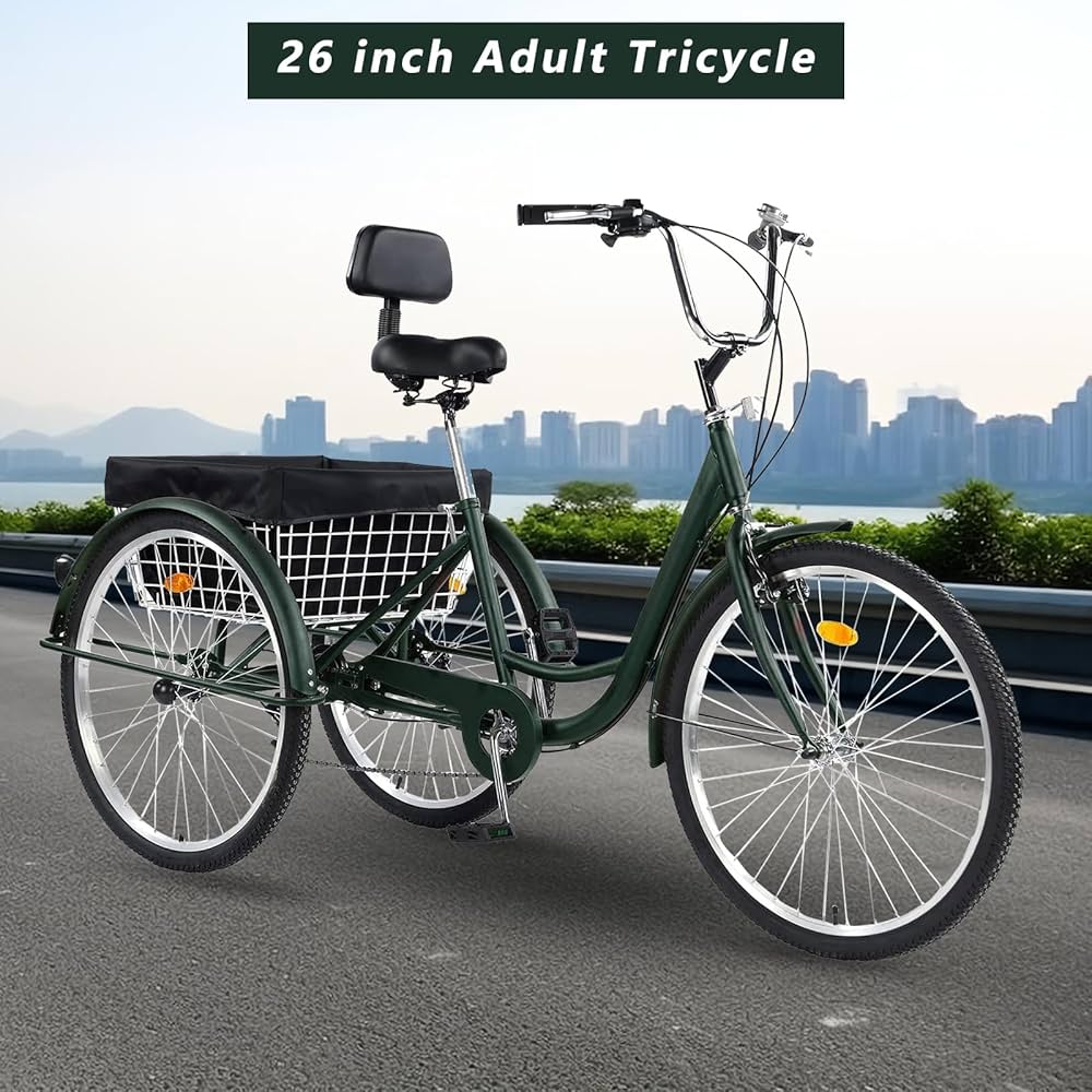 Amazon.com : PYJJZU 26 inch 3 Wheeled Bike, 7 Speed 3 Wheel