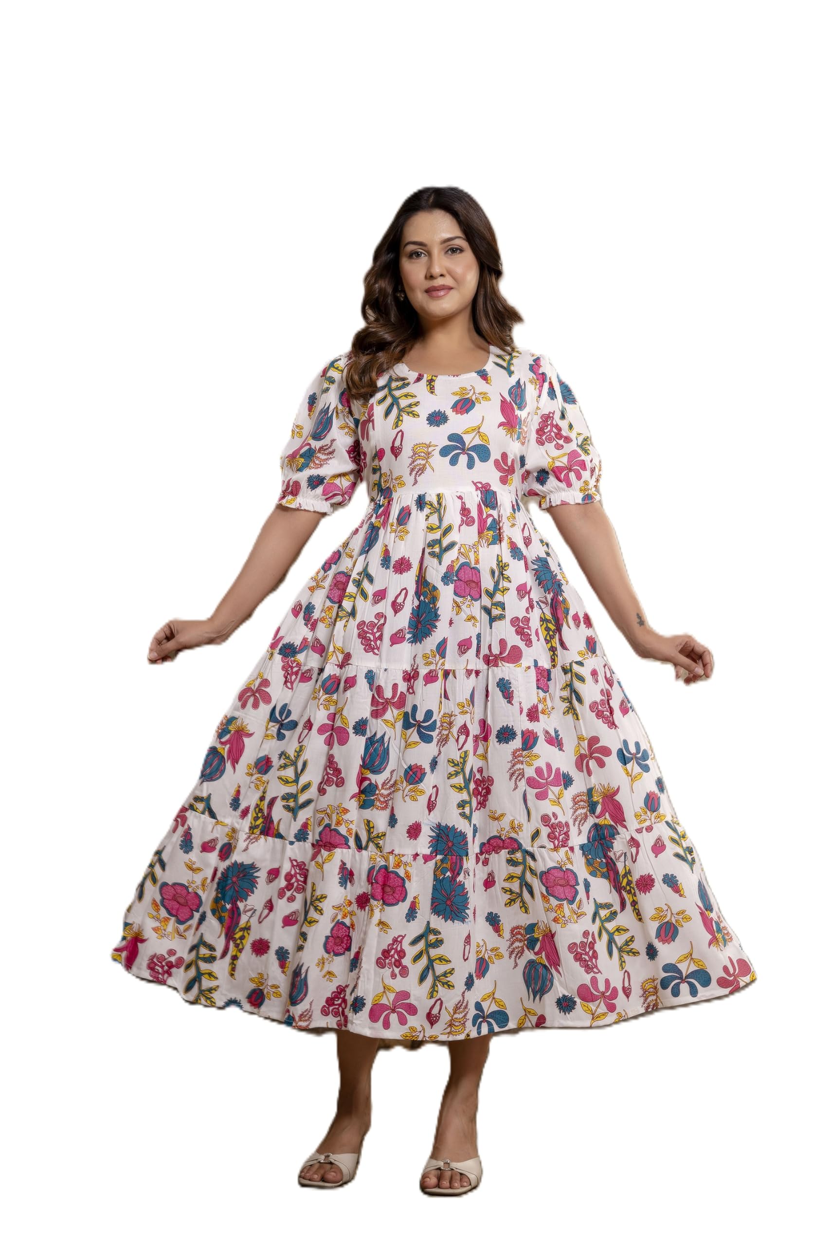 madam Collection Women's Rayon Anarkali Maternity Dress, Pregnancy Dress, Feeding Kurti, Easy Brest Feeding Dress, with Both Side 9 inch Zipper and Belt.-picture-11
