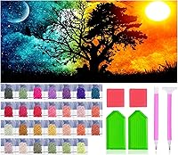 Vista 12 de JesMolla Kit de pintura de diamante redondo completo 5D por números para adultos, kits de pintura de diamantes redondos de taladro completo, kit