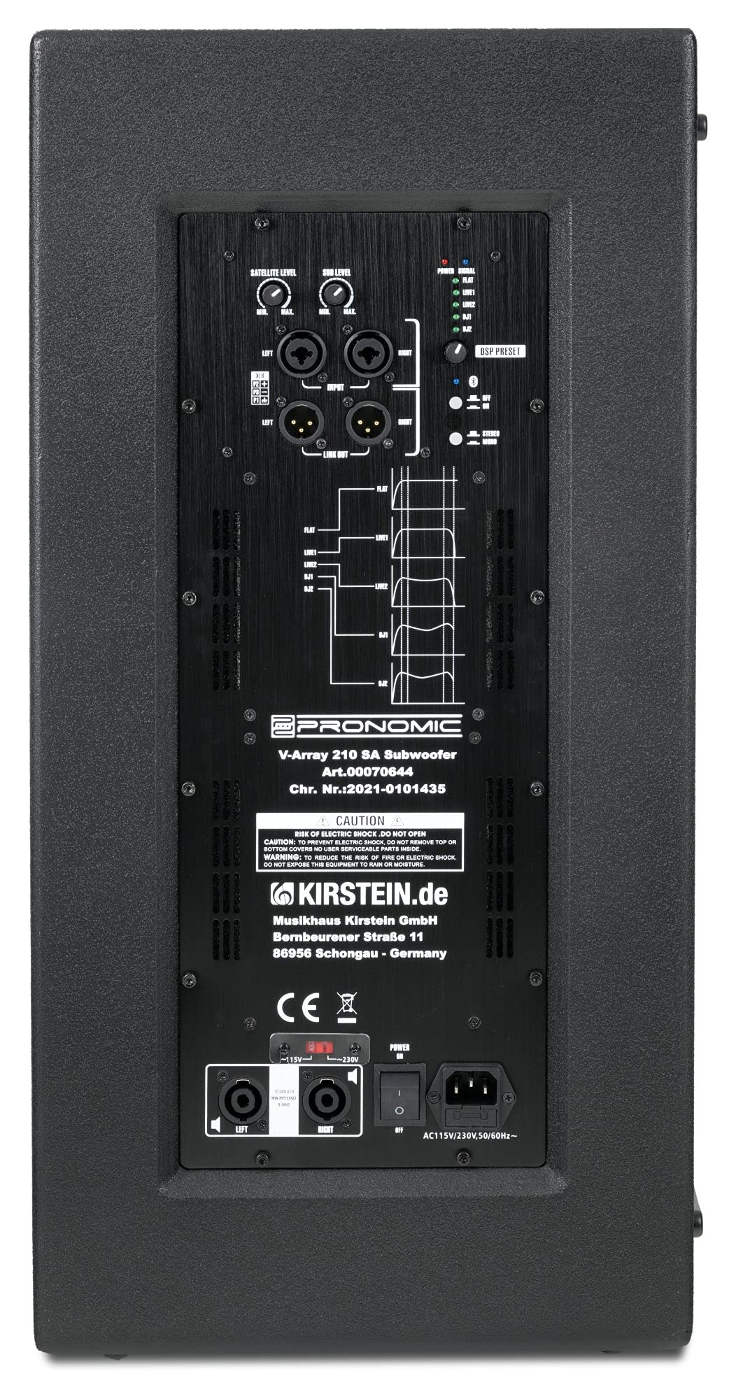 Pronomic V-Array Medium Set - Sistema PA attivo con 1680 Watt (RMS) - Adatto fino a circa 150 ascoltatori - 1x Subwoofer con 2x altoparlanti da 10" - 8x Top con altoparlanti da 4" + tweeter