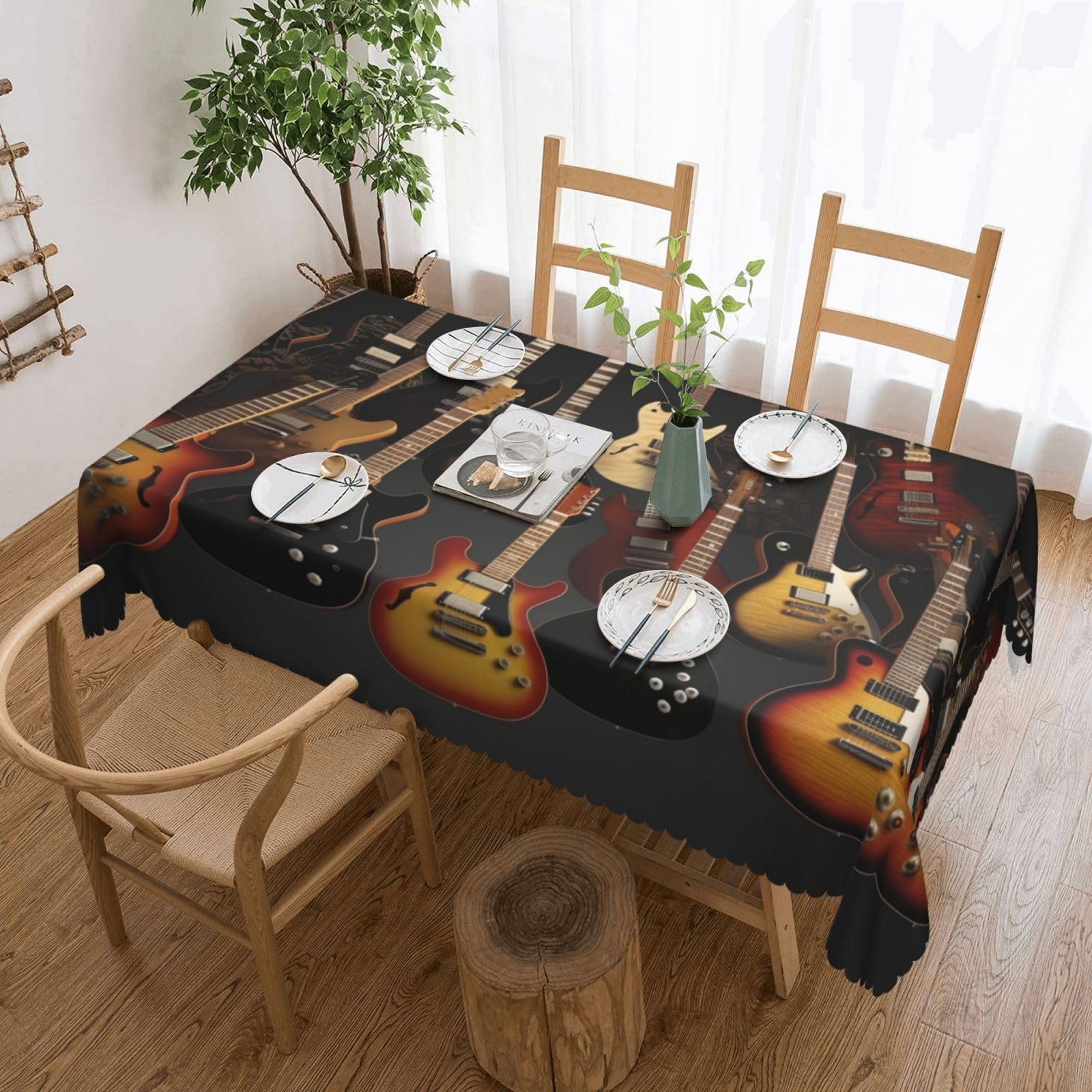 Nappe à imprimé guitare pour sublimer votre table basse de café