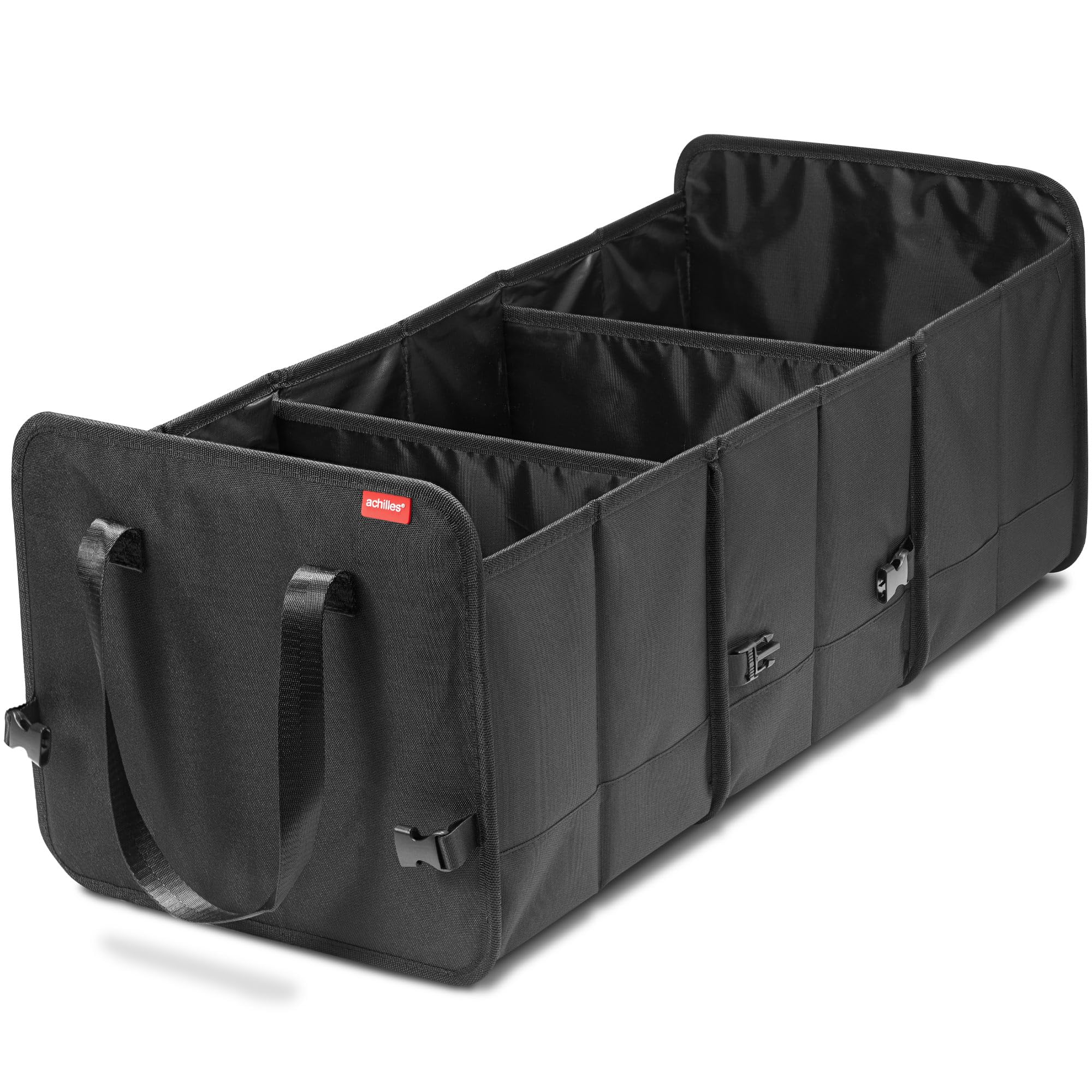 achilles Organizer Bagagliaio Auto Pieghevole - 71L Organizer Bagagliaio - 3 Scomparti Regolabili Organizer Compatto per l'Auto - Nero - 74x33x30 cm